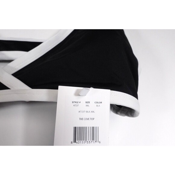*Andie Swim The Cove Top V Neck Swimwear Black/White Sz XXL New with Tags AT157 - Picture 3 of 6